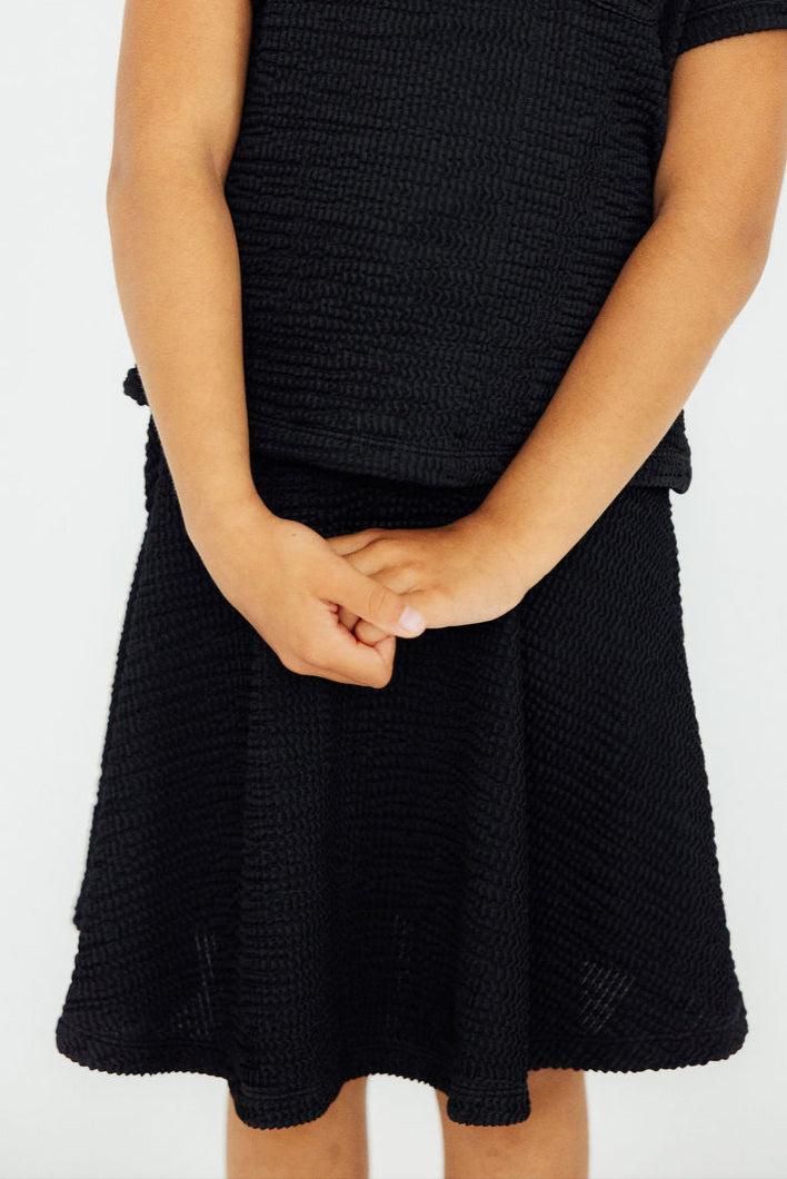 Black Scrunchy Twirl Skort Attached Shorts Skort Mila & Rose