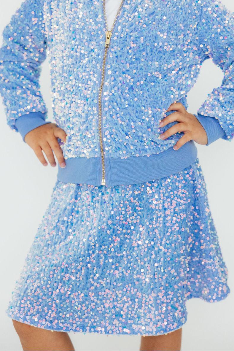 Light Blue Velvet Sequin Jacket