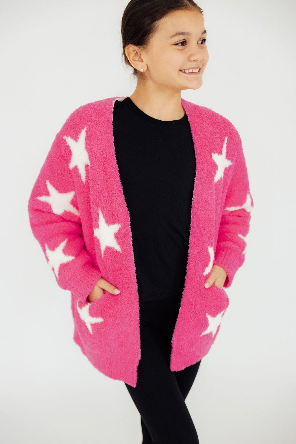 Bright Pink Cozy Oversized Cardigan Mila & Rose