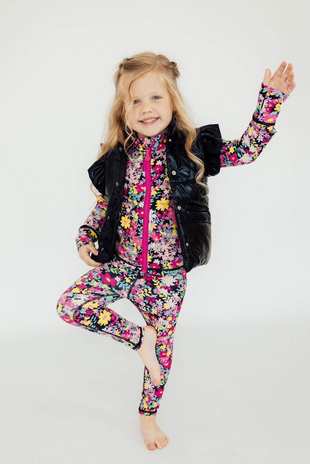 Black Checker Puffer Vest Warm Insulated Vest Mila & Rose