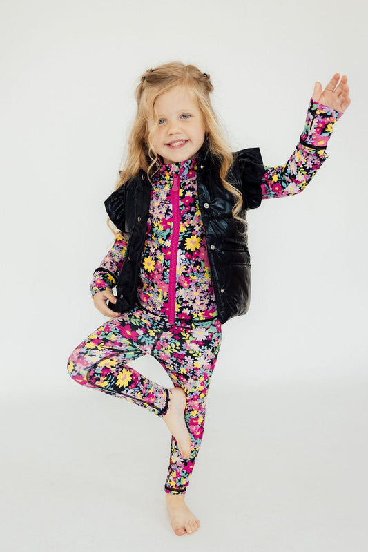 Black Checker Puffer Vest Warm Insulated Vest Mila & Rose