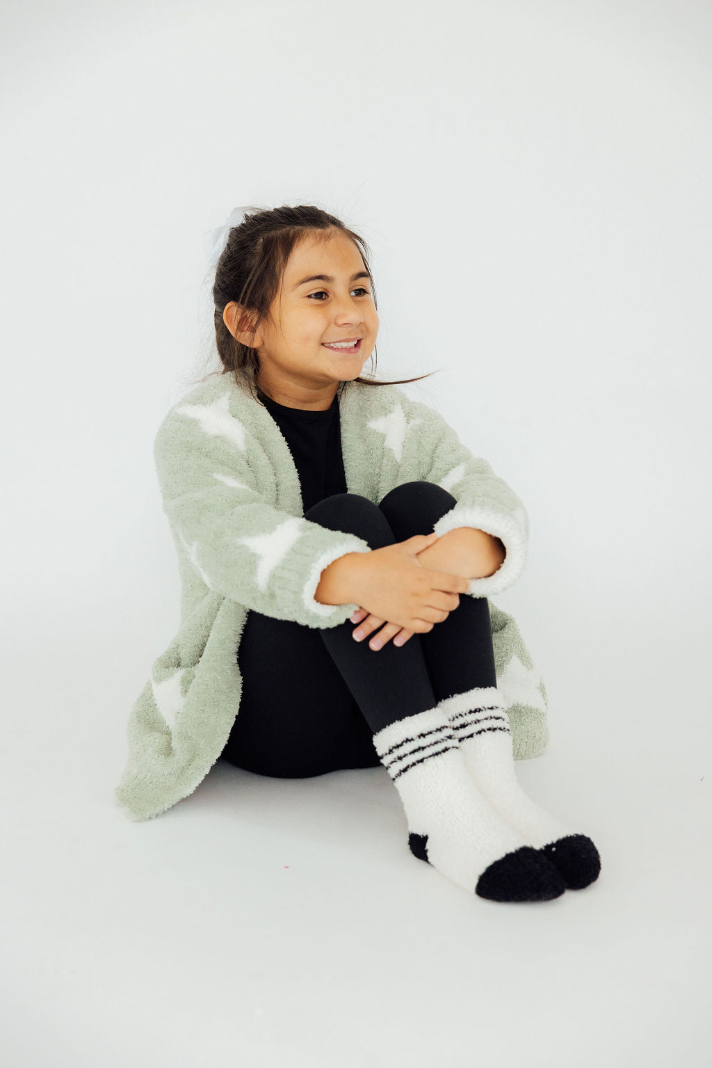 Cozy Black Sporty Socks Coconut 100% Polyester Mila & Rose
