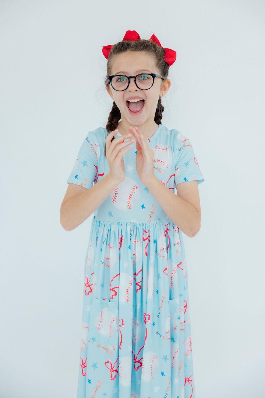 Twirl Pocket Dress Short Sleeve Grand Slam Glam Dress