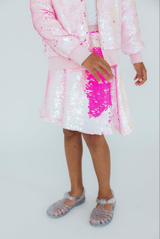 Pink Flip Sequin Twirl Skort with Shorts Diva