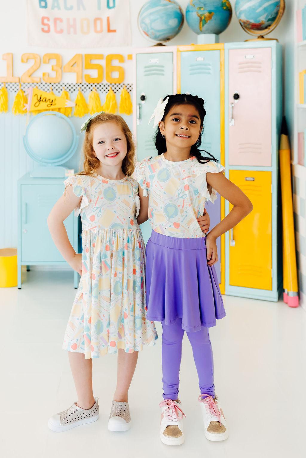 Flutter Sleeve Twirl Dress Comfortable Toddler Dress Campus Cutie