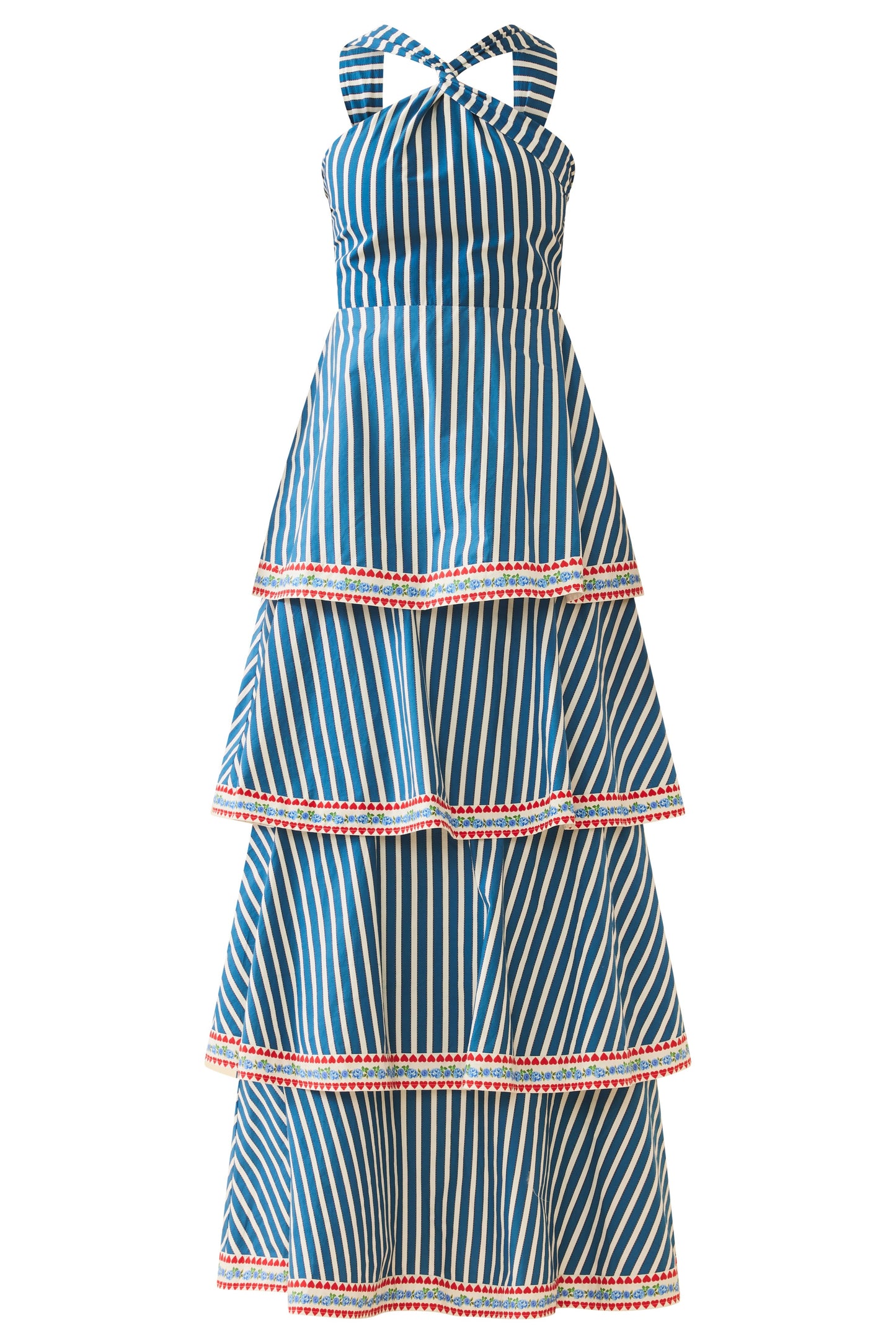 Cotton Linen Cross-Tie Maxi Dress Emma Dress