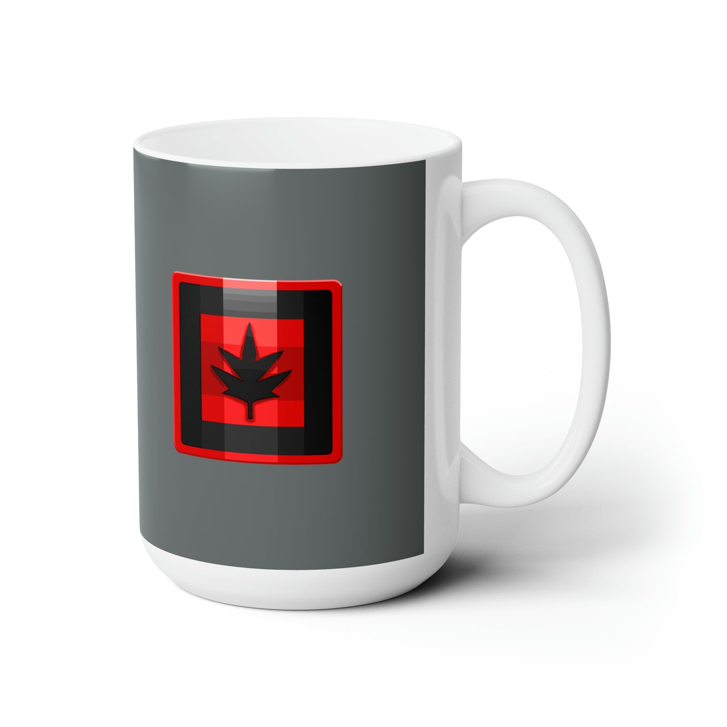 Dark grey with Canada maple leaf Christmas Ceramic Mug 15oz