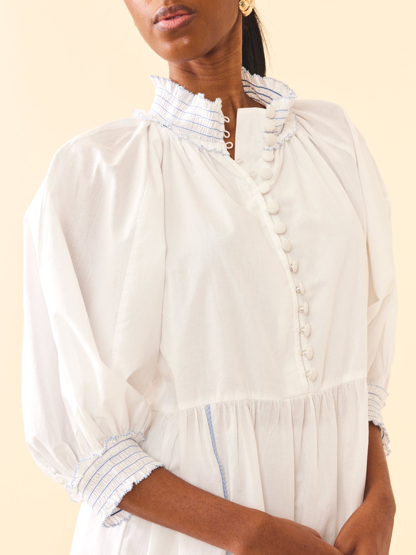 Cotton Sheer Lace Maxi Dress Eliza