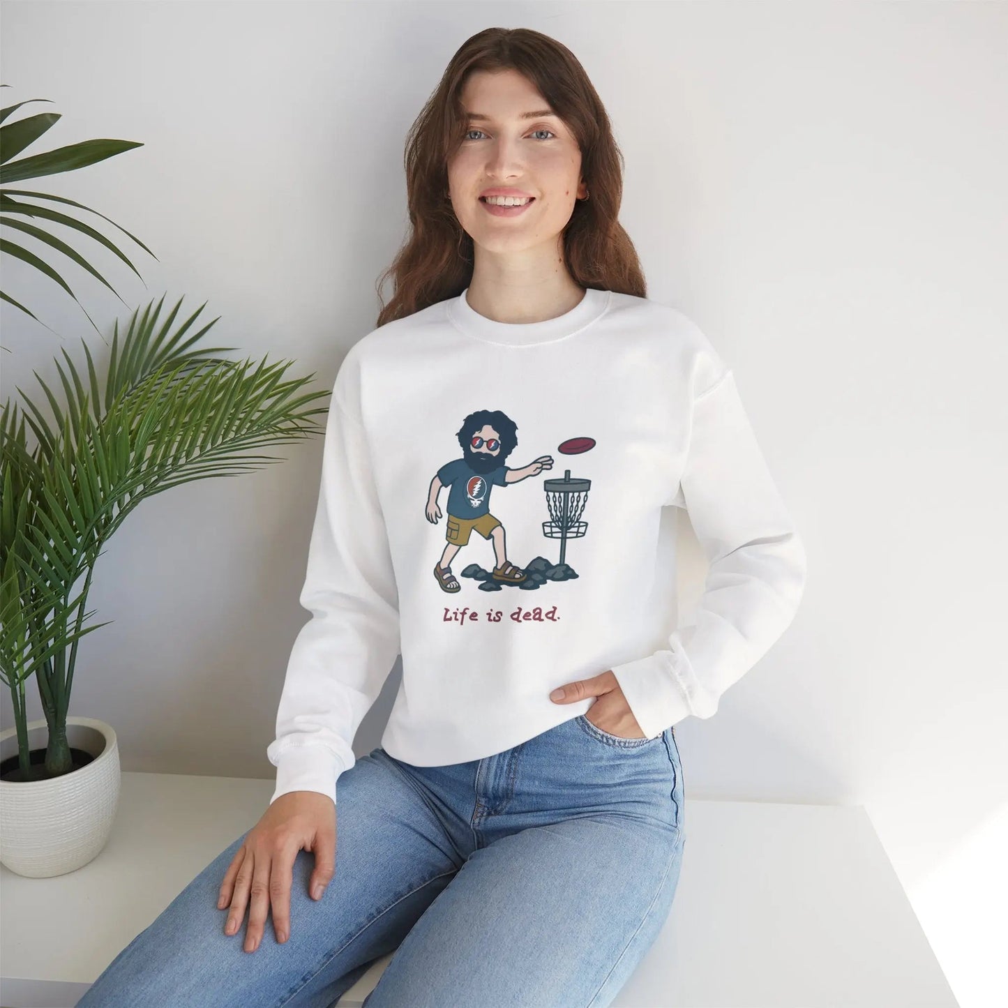 Disc Golfin' Jerry Life is dead Crewneck Sweatshirt