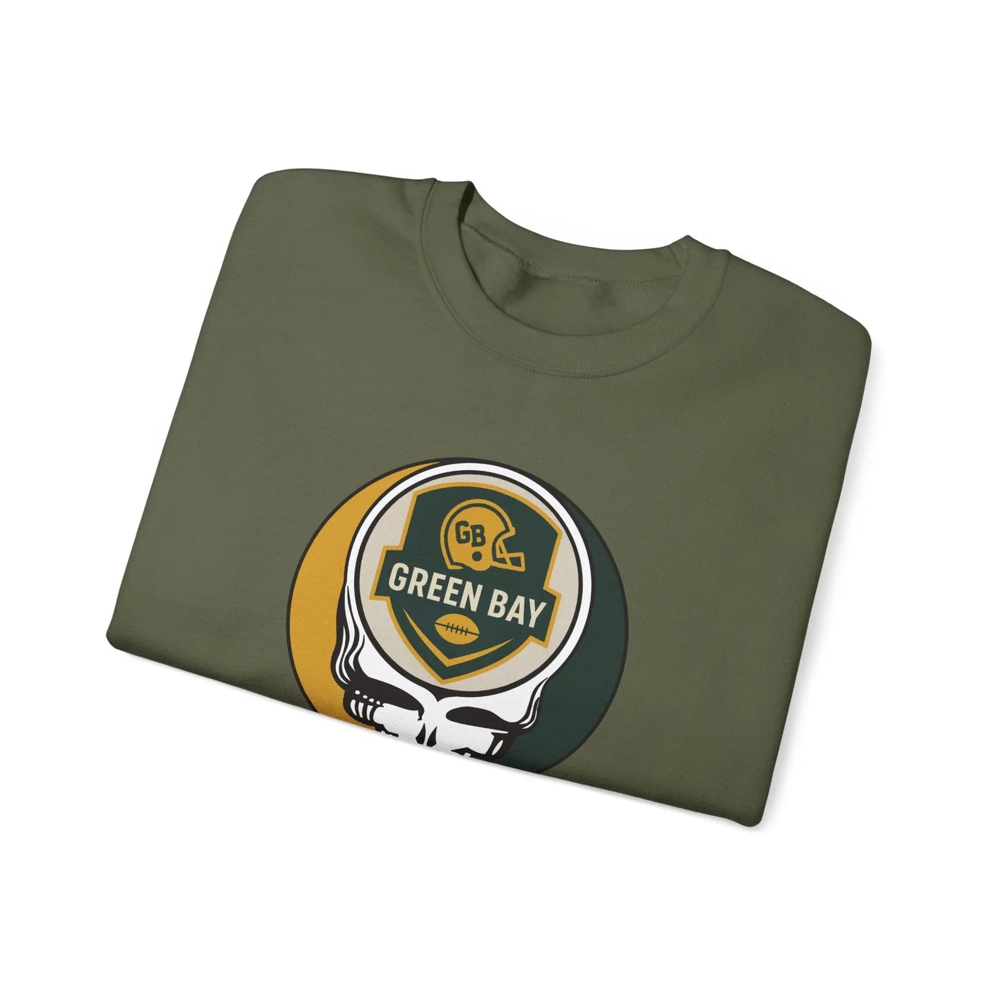 Green Bay Packers Grateful Dead Stealie Crewneck Sweatshirt The Gridiron Collection
