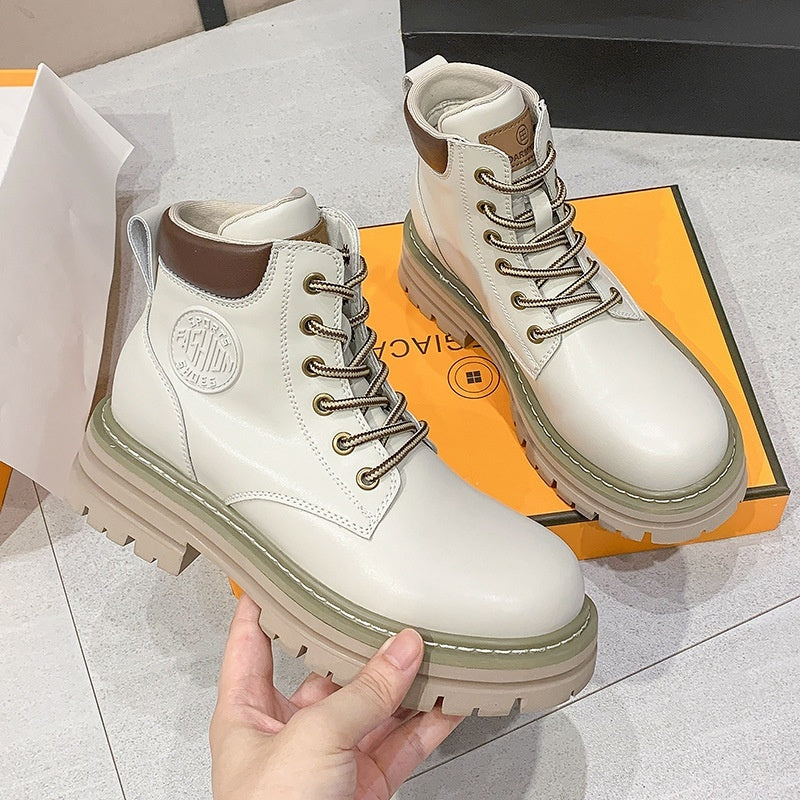 Genuine Leather Thick Bottom Elevator Women’s Martin Boots