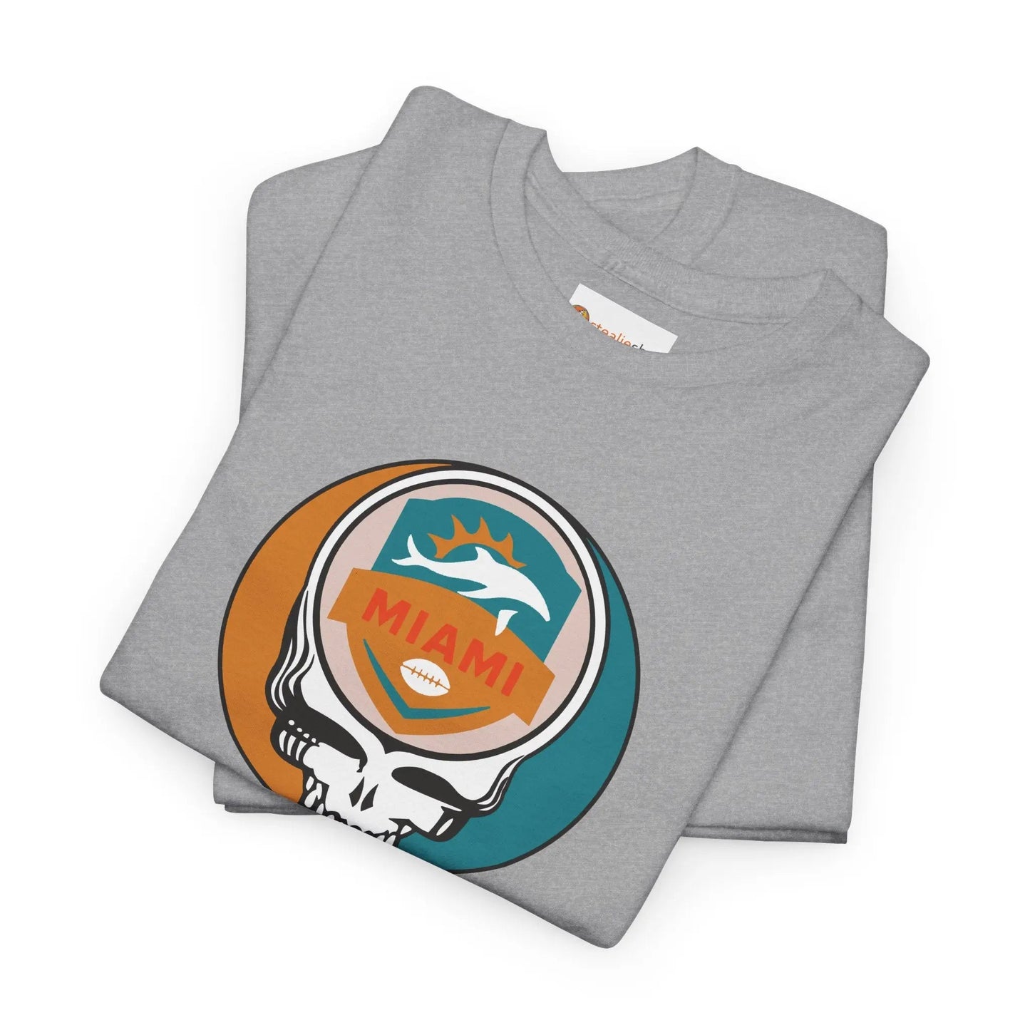 Miami Dolphins Steal Your Face Football Edition T-Shirt The Gridiron Collection