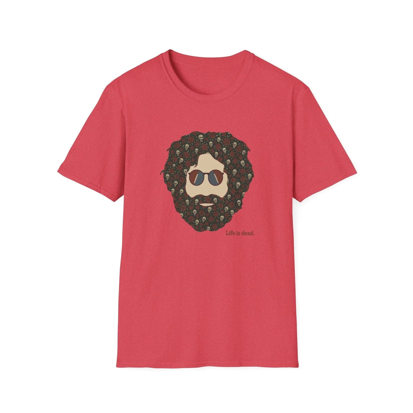 Life Is Dead Skull & Roses Jerry T-Shirt Unisex Soft-Style