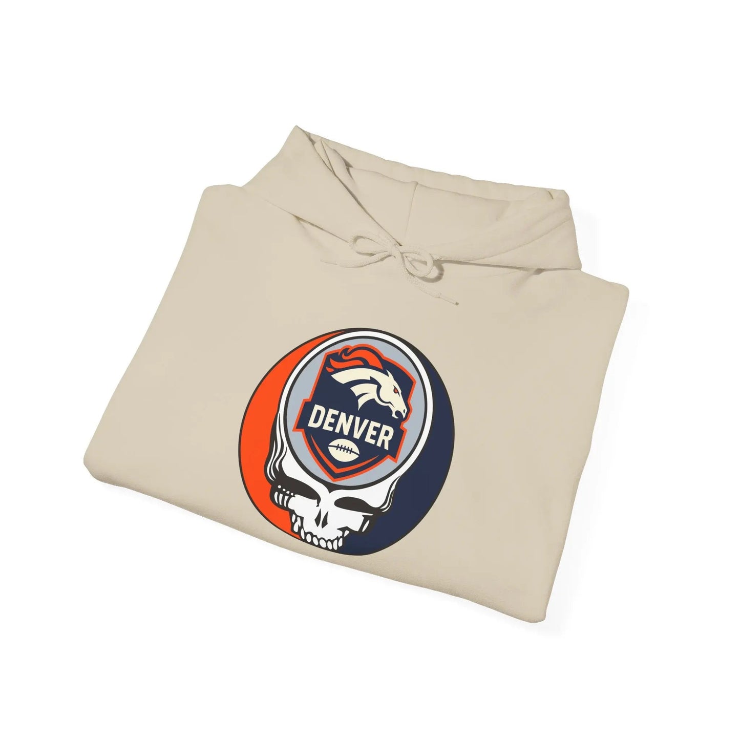 Denver Broncos Stealie Grateful Dead Hooded Sweatshirt Medium-Heavy Fabric NFL