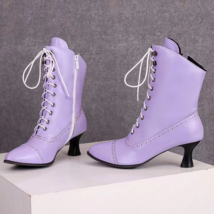 Women’s High Heel Wine Glass Martin Boots British Style Motorcycle Fashion