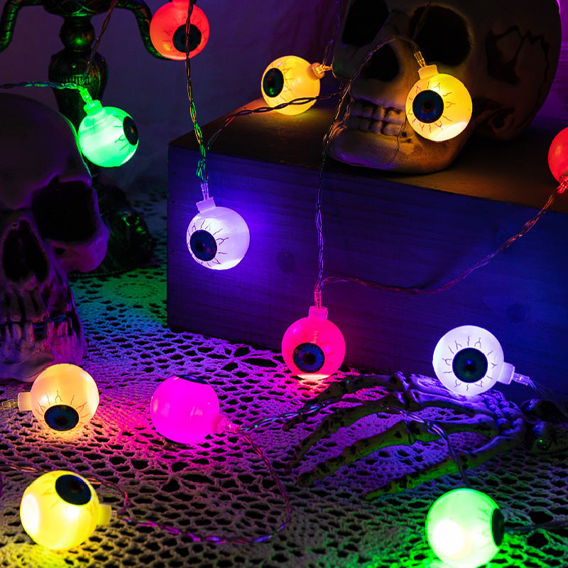 Halloween Ghost Eyeballs LED String Lamp Battery Powered 10 Lights