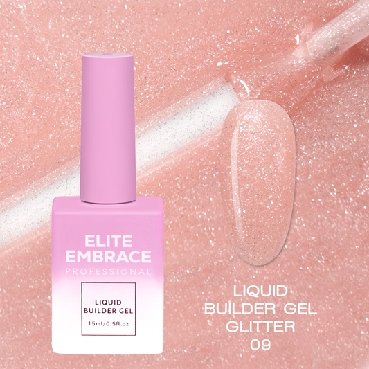 Liquid Builder Gel Glitter 09 Hard Nail Extension Gel ELITE EMBRACE