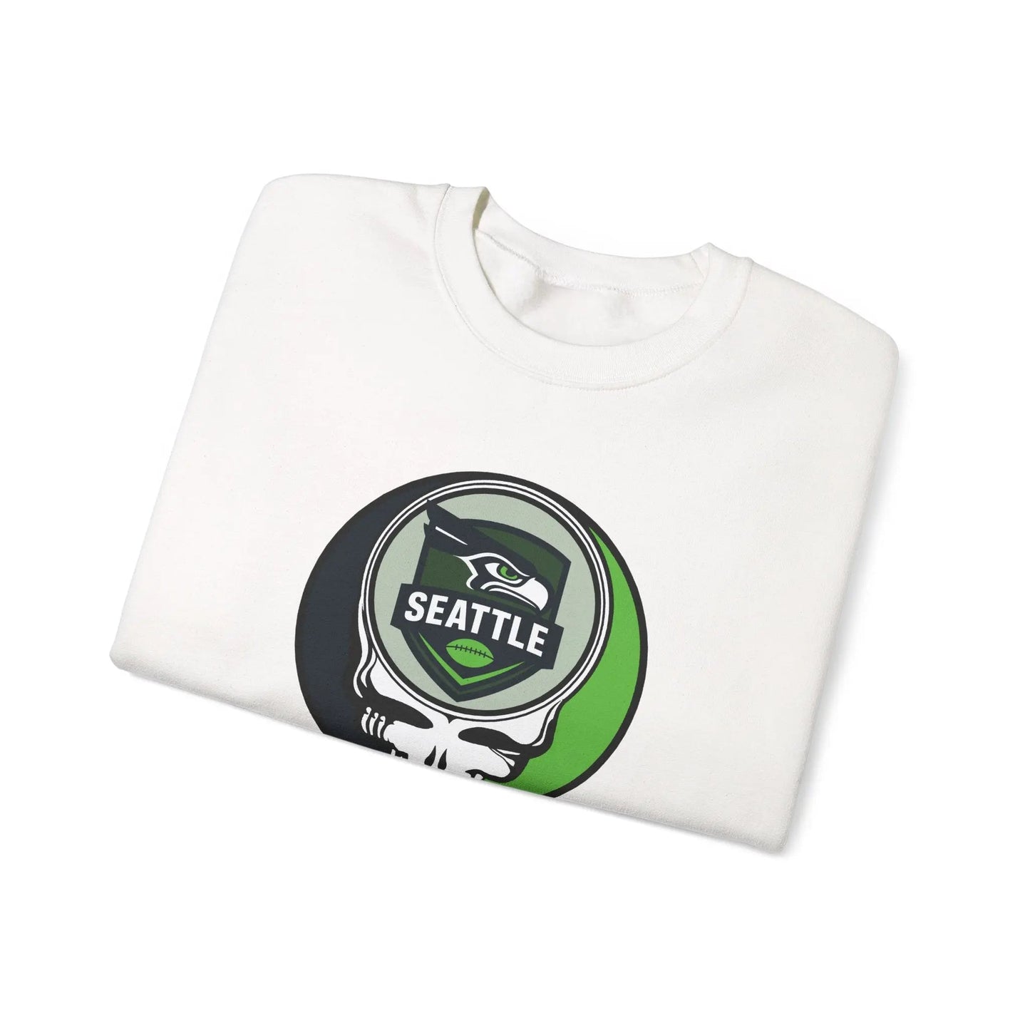 Seattle Seahawks Grateful Dead Stealie Crewneck Sweatshirt Heavy Blend The Gridiron Collection