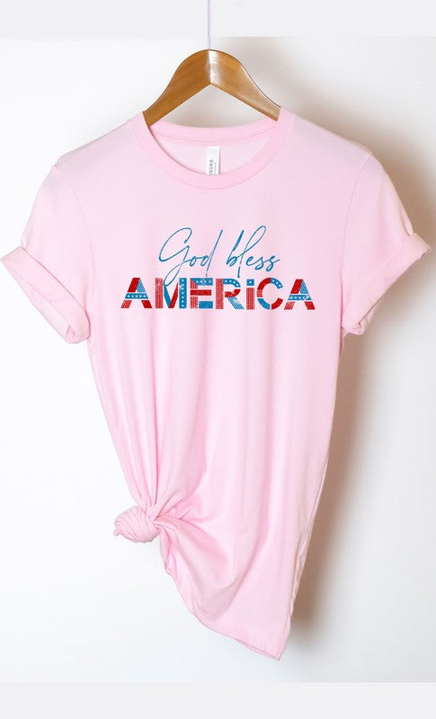 God Bless America Graphic Tee Plus Cotton Blend T-shirt