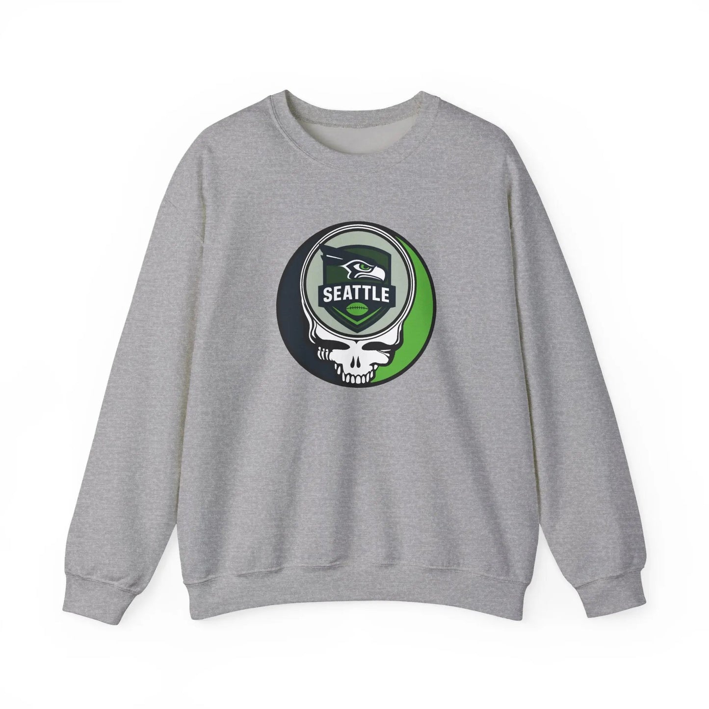 Seattle Seahawks Grateful Dead Stealie Crewneck Sweatshirt Heavy Blend The Gridiron Collection