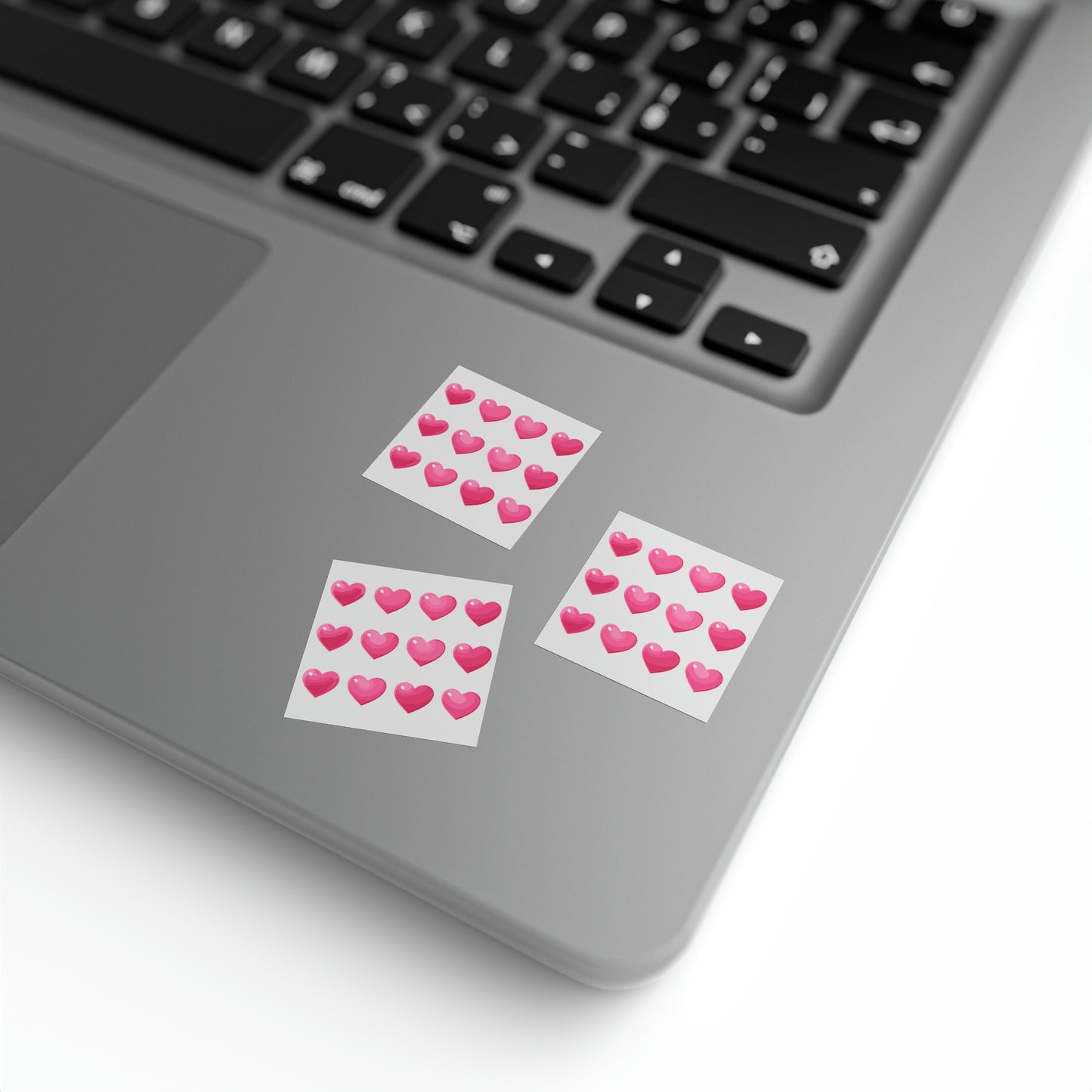 Valentine's day pink hearts shape Square Sticker Label Rolls