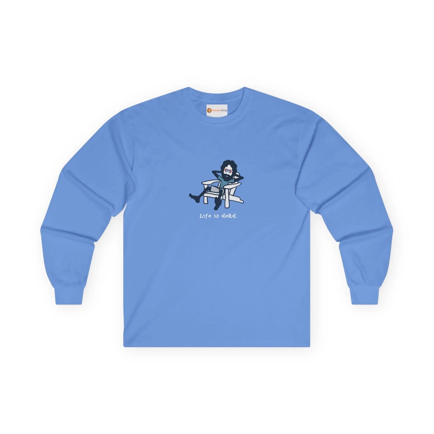 Grateful Dead Ultra-Cotton Long Sleeve Tee Adirondack Jerry Life is dead