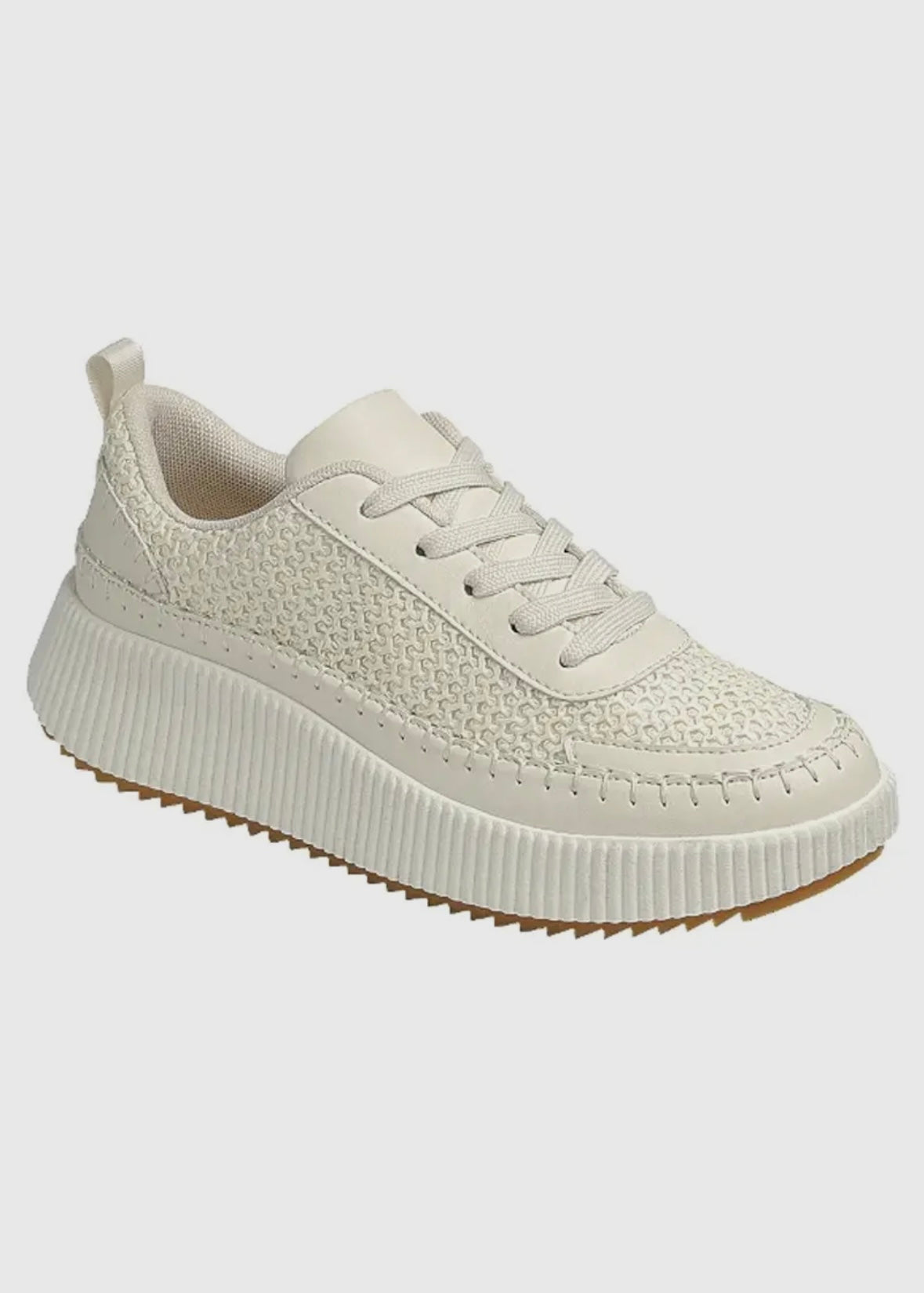 Platform Mesh Beige Sneakers