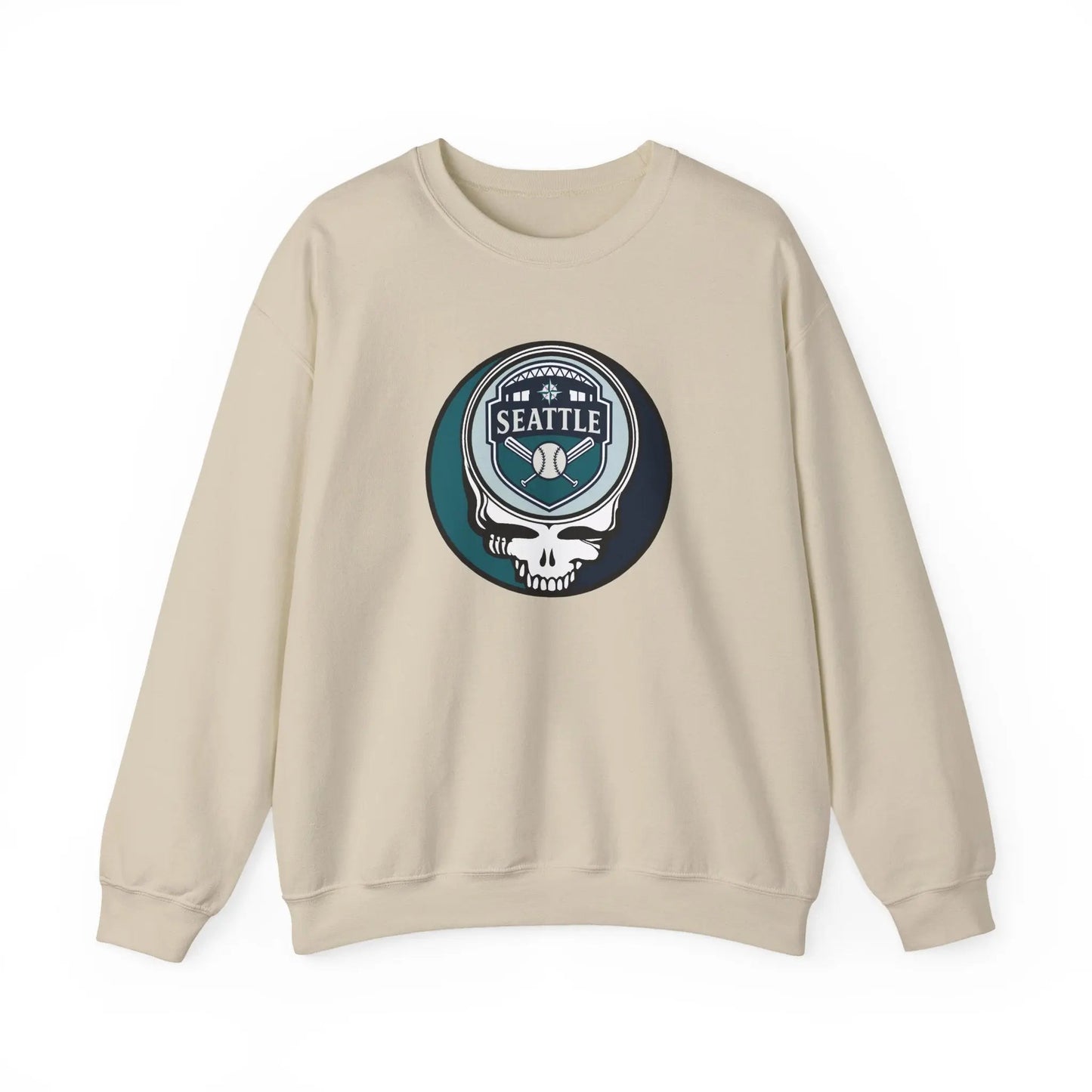 Grateful Dead Stealie Unisex Heavy Blend Crewneck Sweatshirt The Ballpark Collection Seattle Baseball Edition MLB
