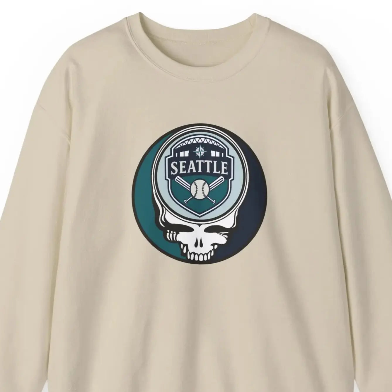 Grateful Dead Stealie Unisex Heavy Blend Crewneck Sweatshirt The Ballpark Collection Seattle Baseball Edition MLB