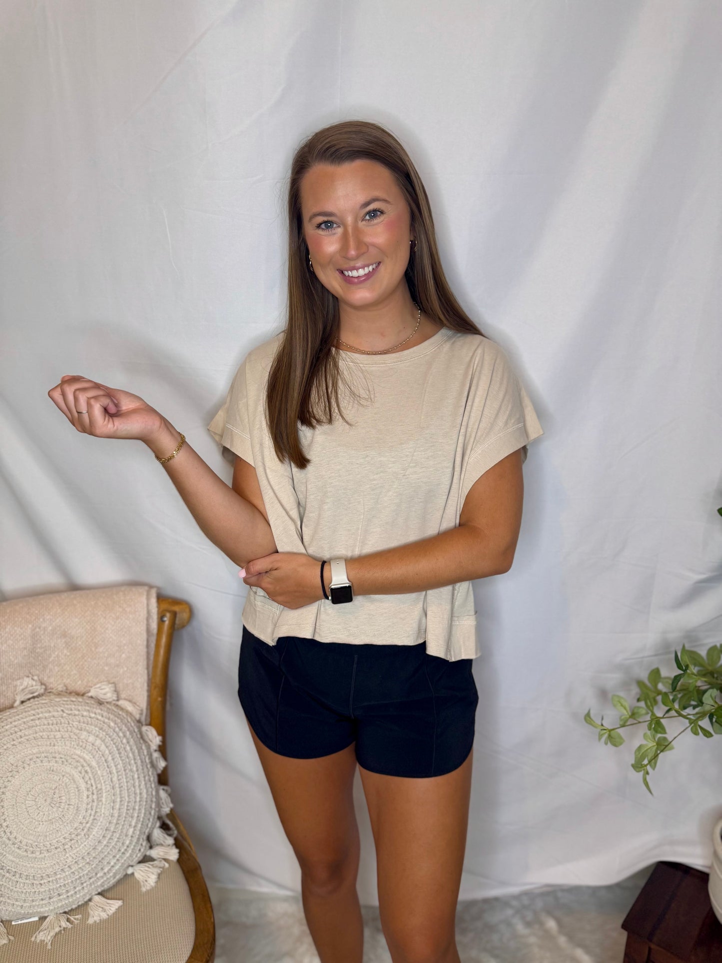 Open Back Oversized Cotton Slub Top The Rae Mode