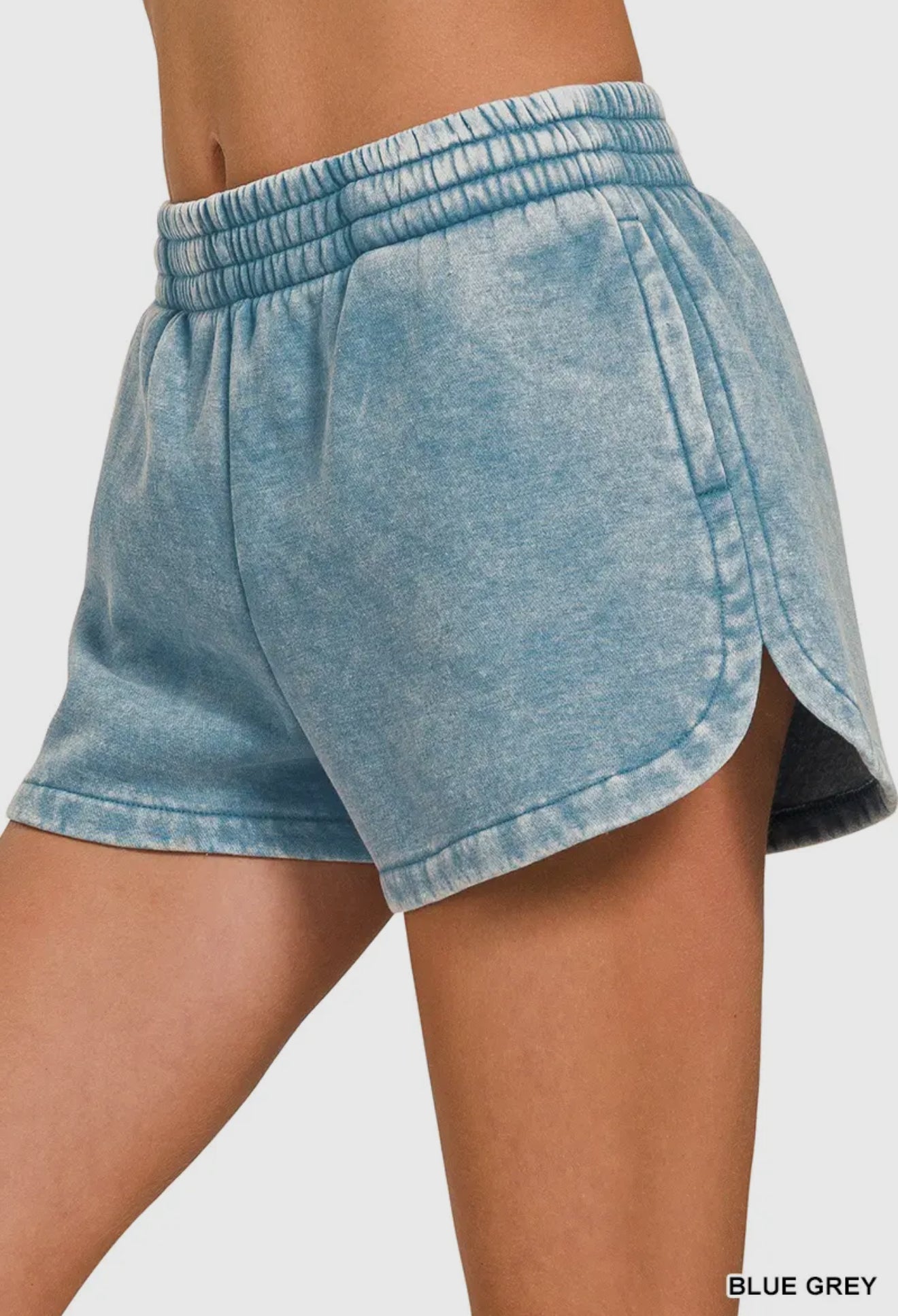 Acid Wash Cotton Shorts Zenana