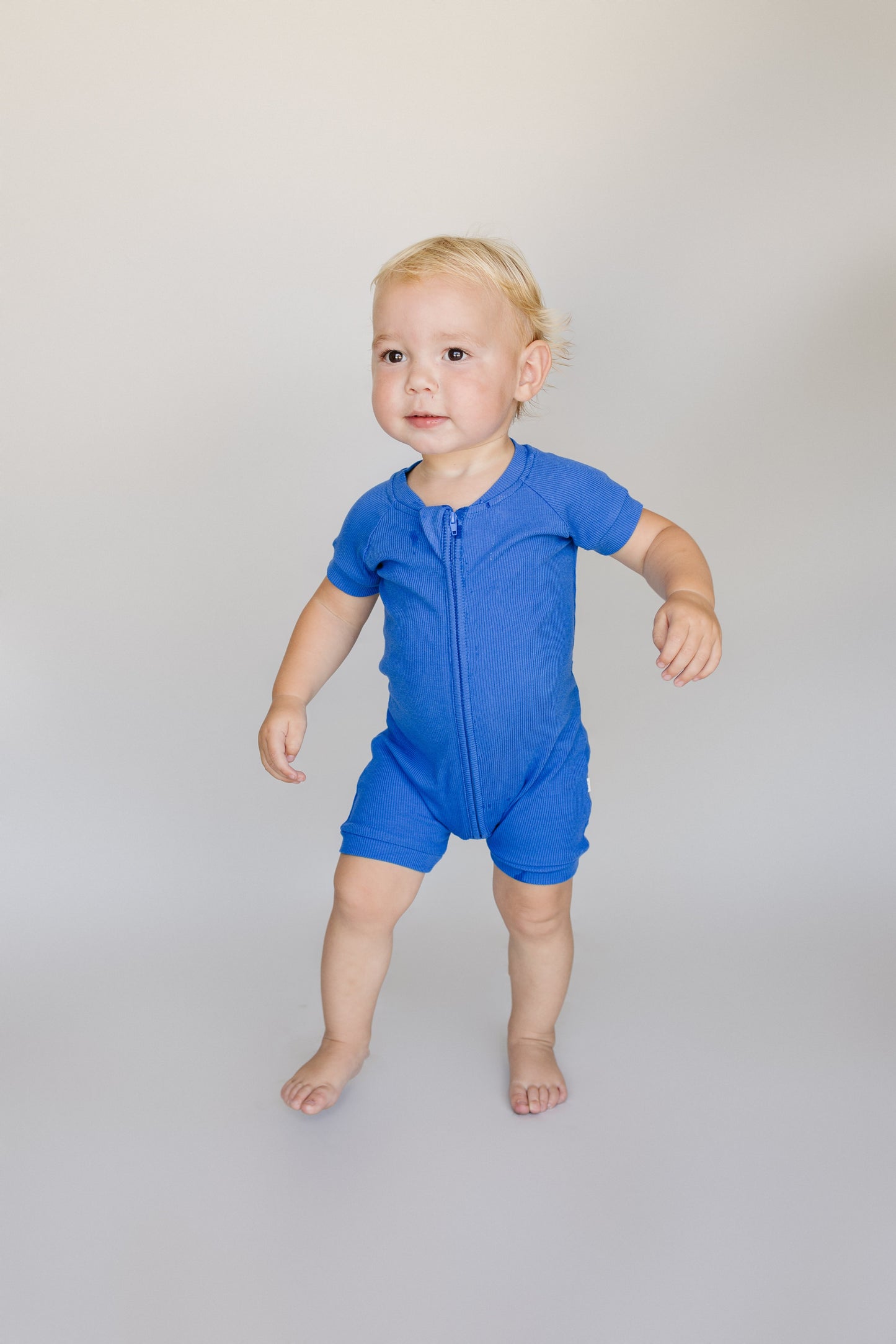 Ribbed Zip Romper