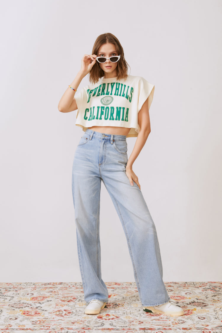 Whitefish High Rise Wide Jeans Mid-weight Denim HJ007 Coney Island