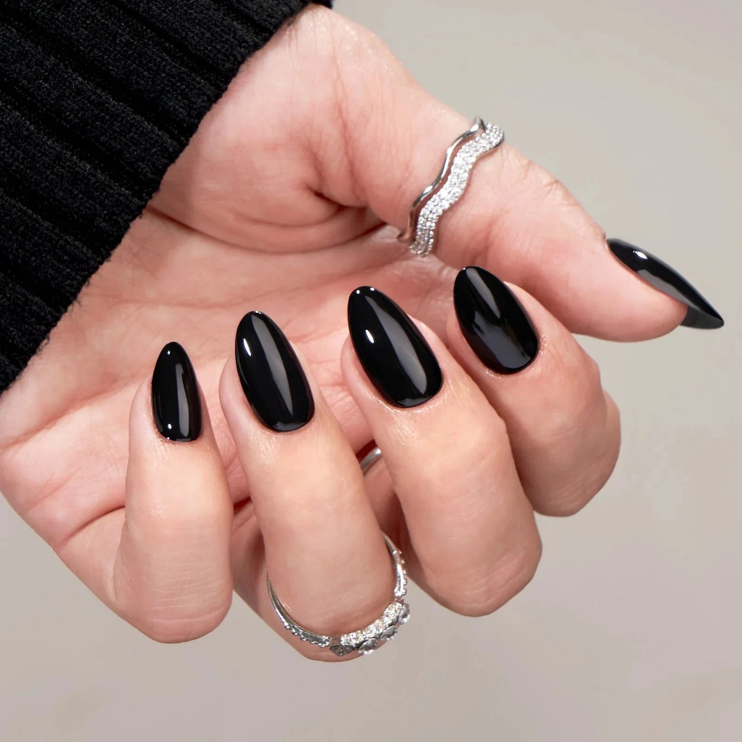 Black Almond Long Lasting Press On Nails Nail Pop Studio