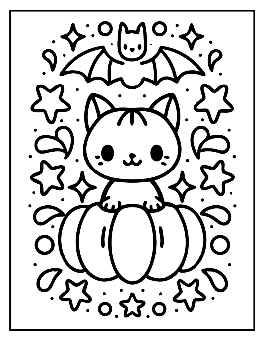 Bold & Easy Halloween Coloring Book for Kids – 95 Pages | Instant Download PDF