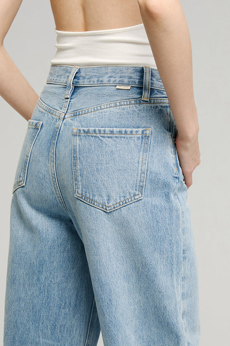 Moon Curve Mid-weight High-rise Wide Leg Jeans HJ031