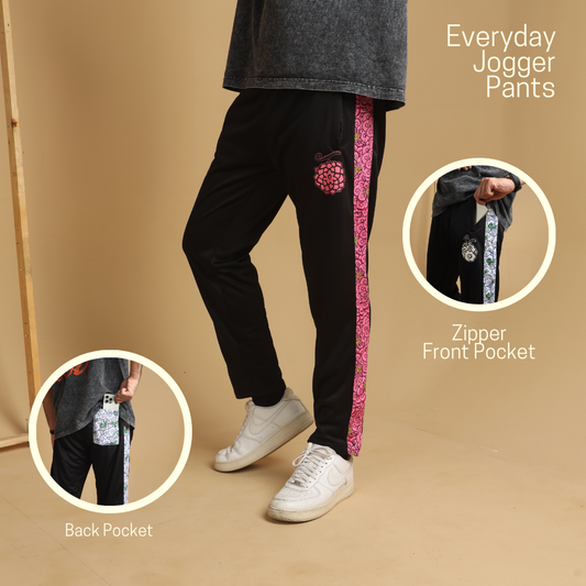 Flower Sublimated Side Stripe French Terry Pants