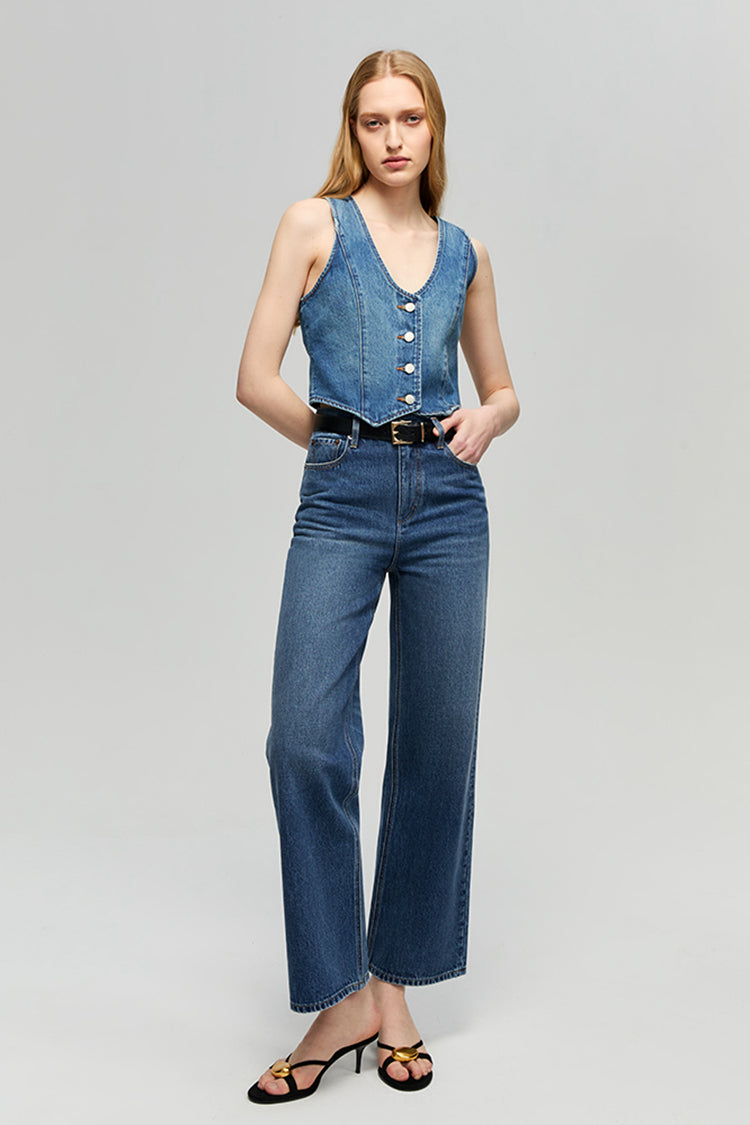 Blue Horizon Mid-weight Denim Vest Hey Joanie