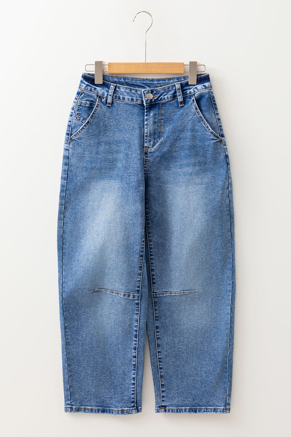 Dusk Blue High Waist Ankle Cropped Jeans