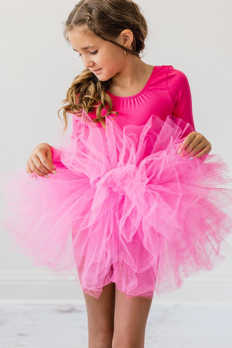 Hot Pink Full Fluffy 3/4 Tutu Leotard Mila & Rose