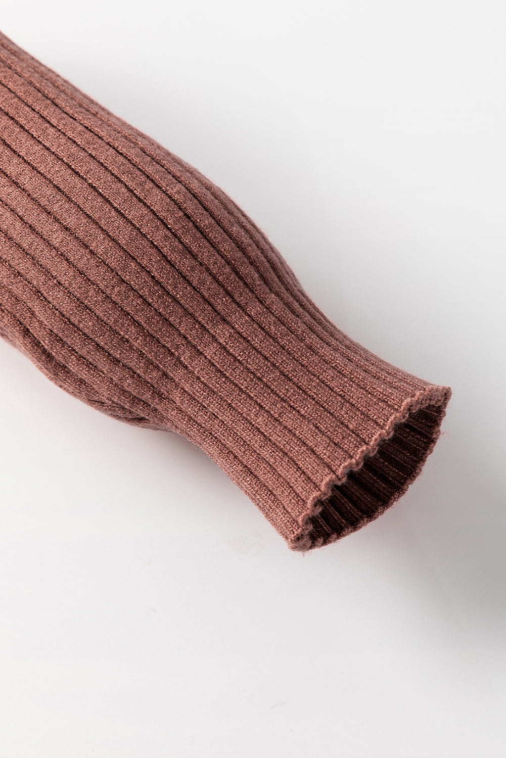 Mineral Red Ribbed Knit Turtleneck Tunic Sweater