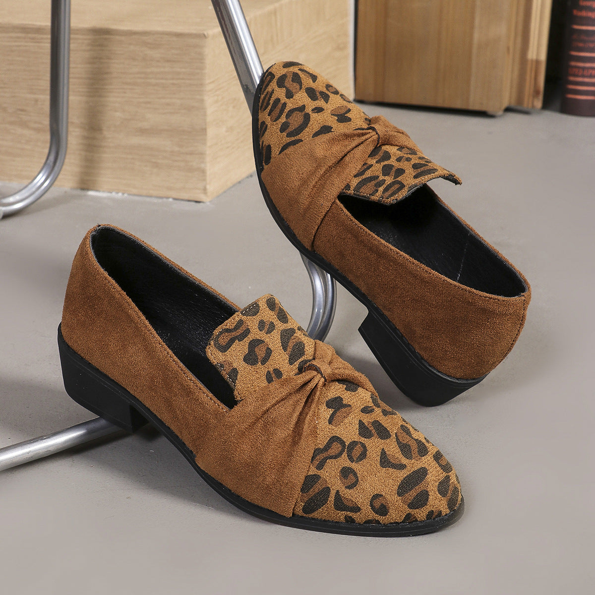 Leopard Print Bow Accent Pumps Women’s Fashion Footwear