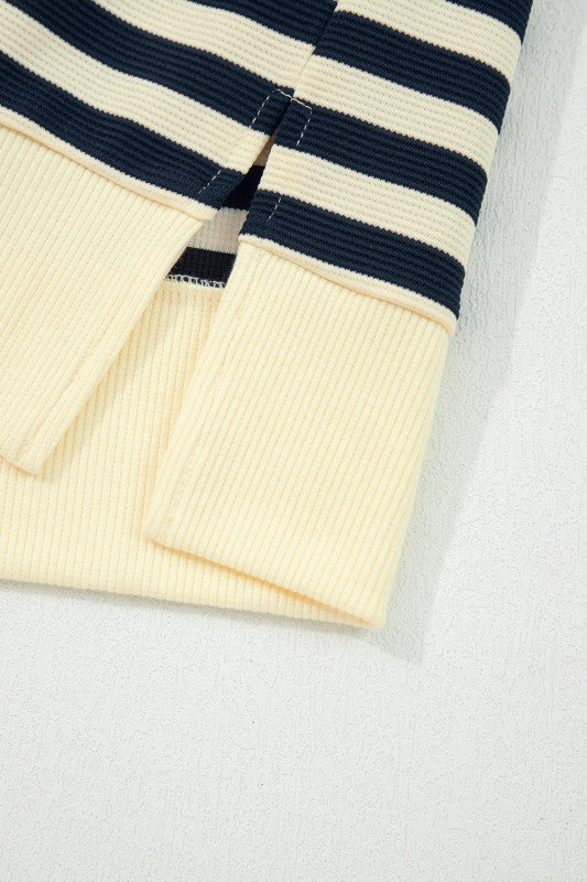 Adelina Sleeve Casual Striped Long Sleeve Top