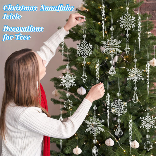 Acrylic Ice Strip Christmas Tree Hanging Pendants 10pcs Ornaments