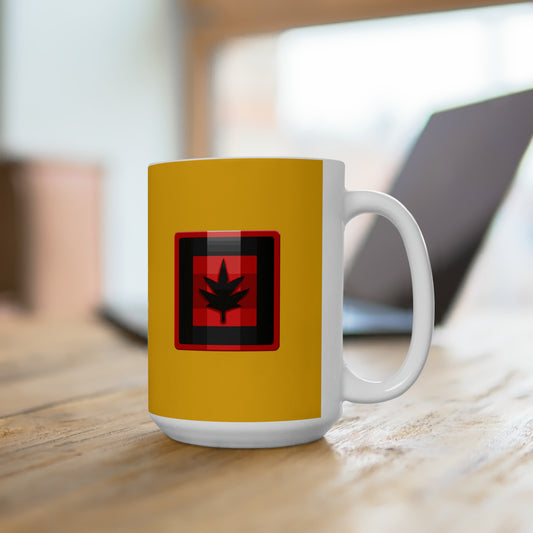Canada maple leaf Yellow Christmas Ceramic Mug 15oz