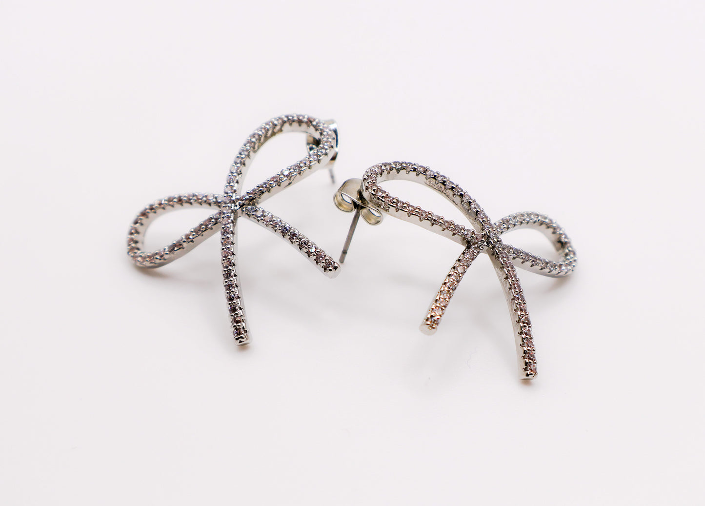 Gold Bow Tie Chic Bow Tie Glamour Earrings Stud Jewelry