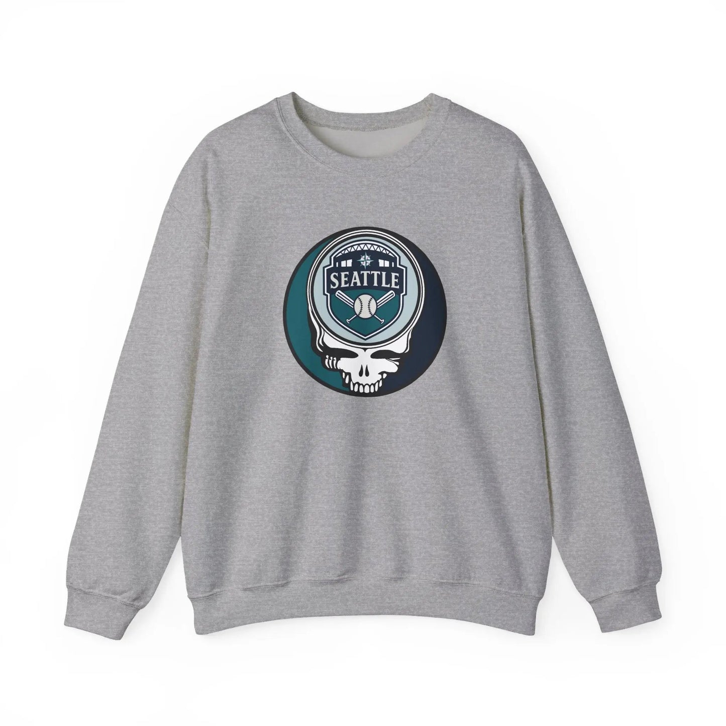 Grateful Dead Stealie Unisex Heavy Blend Crewneck Sweatshirt The Ballpark Collection Seattle Baseball Edition MLB