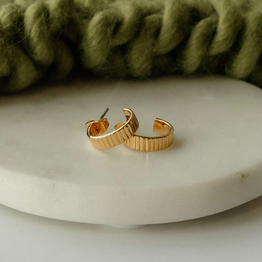 24k Gold Hoop Earrings Artisan Handmade Makena