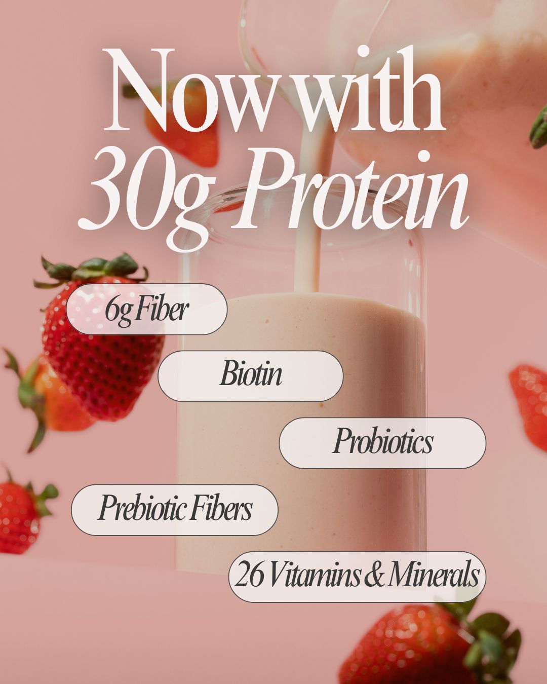 30G Protein Strawberries & Cream Biocare Dietary Beverage (14-Servings)