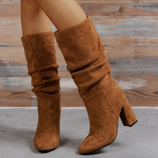 Slip-On High Heel Fashion Boots European & American Style Women’s Elegant Booties